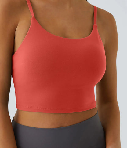 Basic Padded Workout Cropped Low Support Tank Top A-C Cups