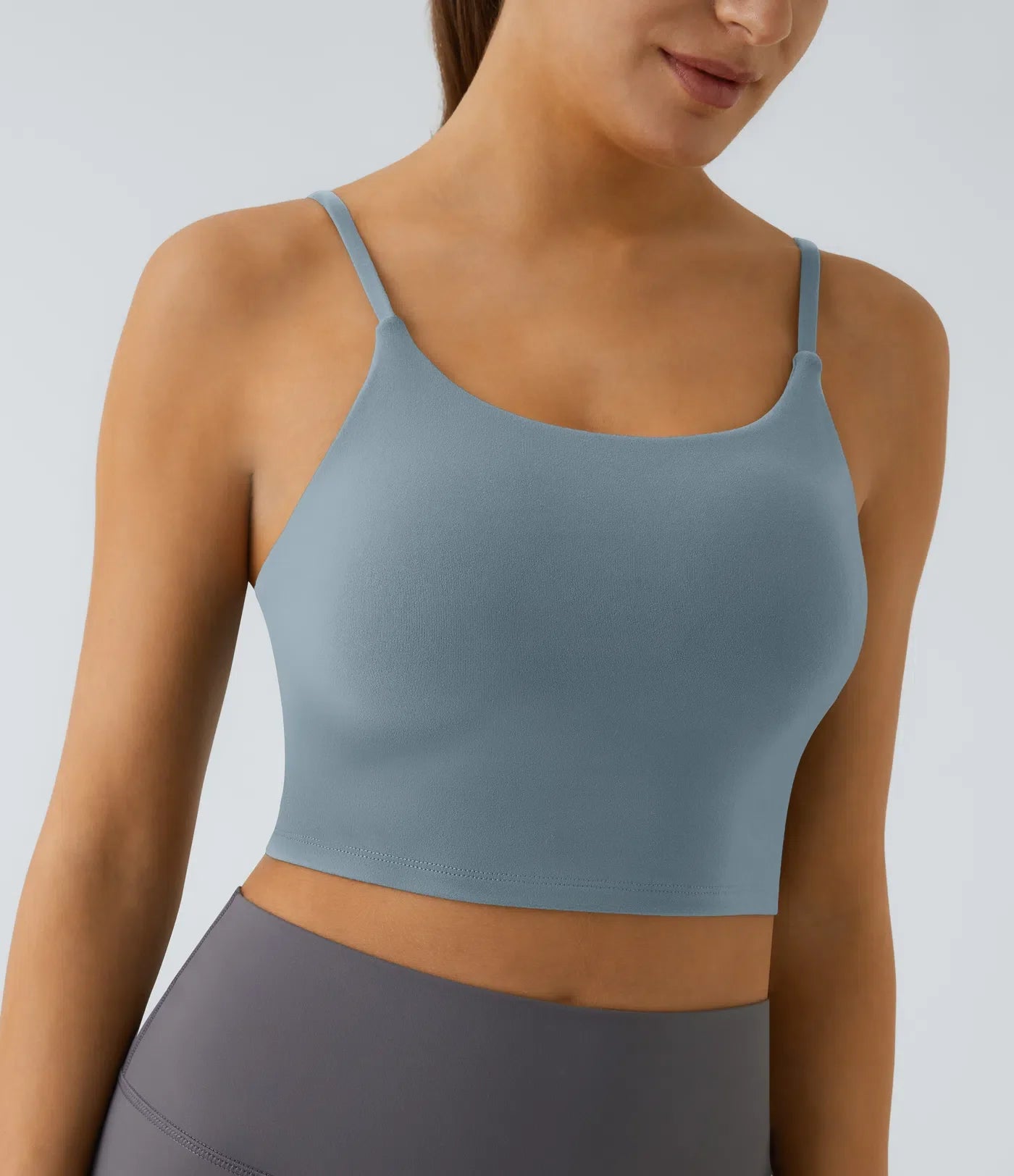 Basic Padded Workout Cropped Low Support Tank Top A-C Cups