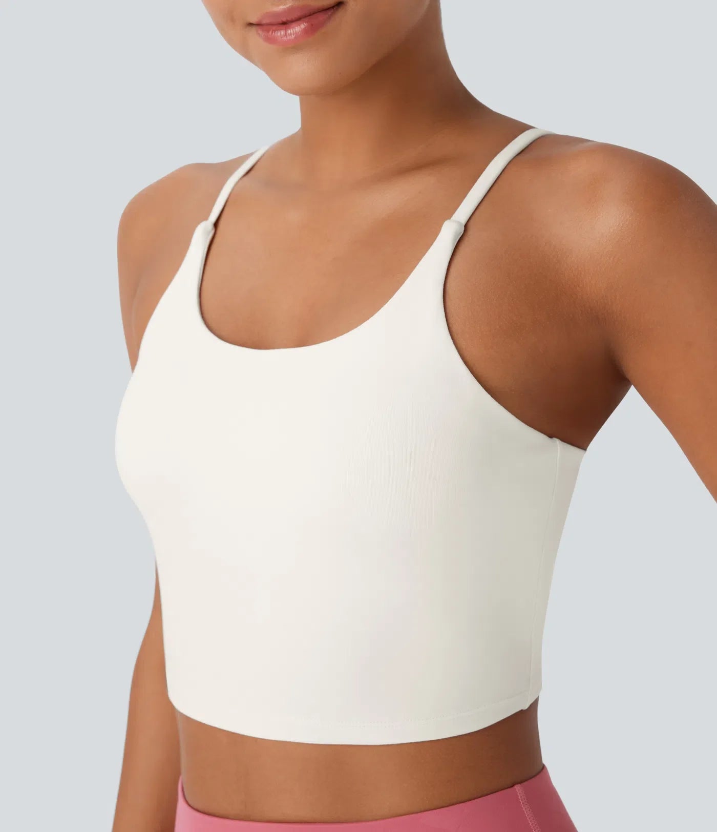 Basic Padded Workout Cropped Low Support Tank Top A-C Cups