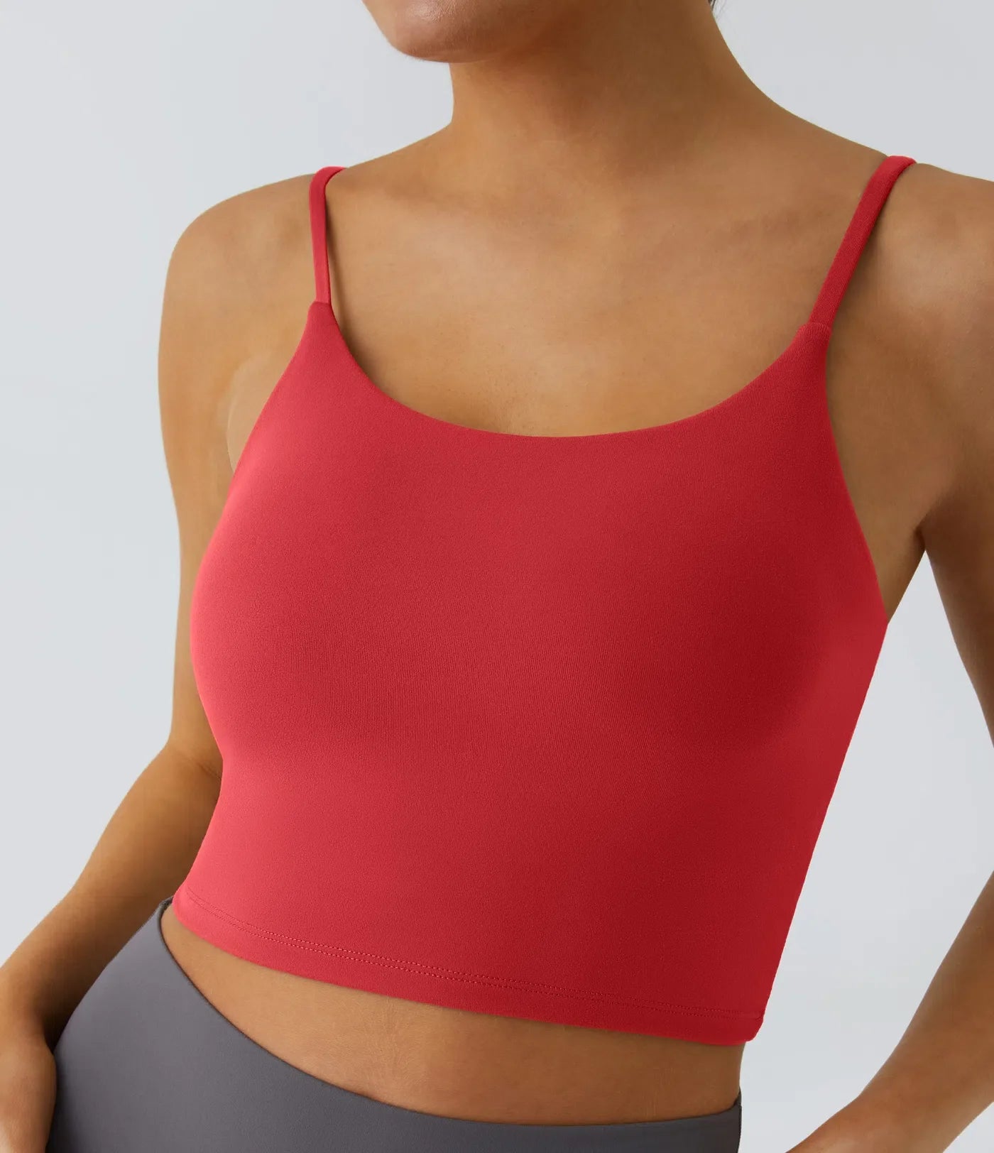 Basic Padded Workout Cropped Low Support Tank Top A-C Cups