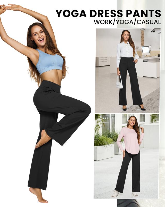 Loose High-Waist Business Casual Pants Yoga Pants Women Wide Leg Pants with Pockets Comfortable Athletic Sweatpants Outdoorfun