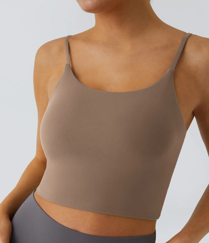 Basic Padded Workout Cropped Low Support Tank Top A-C Cups